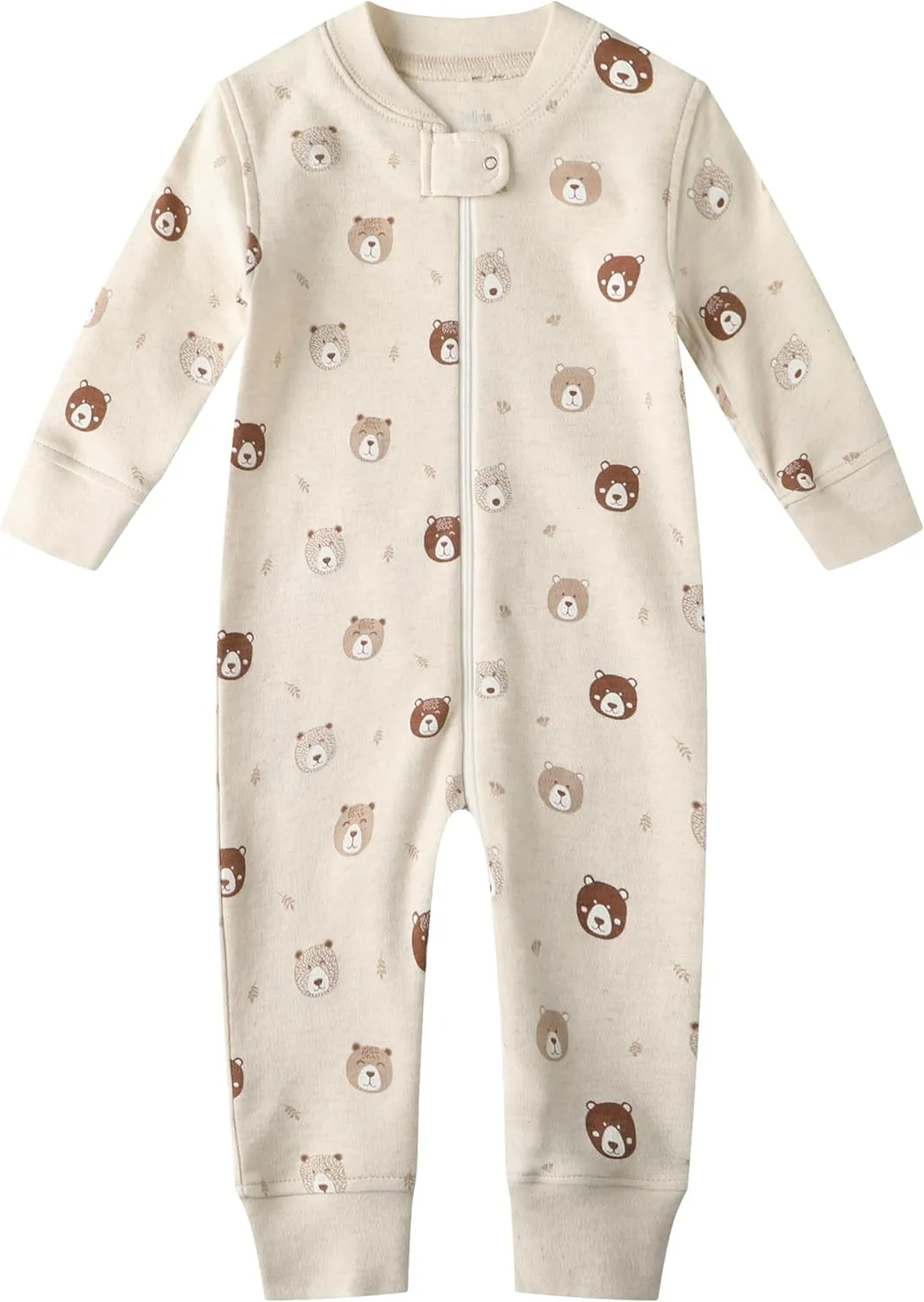 Owlivia Organic Cotton Baby Boy Girl Zip up Sleep 'N Play Pjs, Footless, Long Sleeve