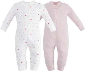 Owlivia Organic Cotton Baby Boy Girl Zip up Sleep 'N Play Pjs, Footless, Long Sleeve