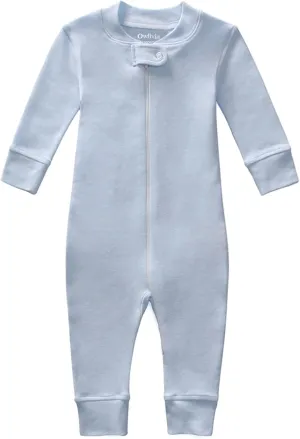 Owlivia Organic Cotton Baby Boy Girl Zip up Sleep 'N Play Pjs, Footless, Long Sleeve