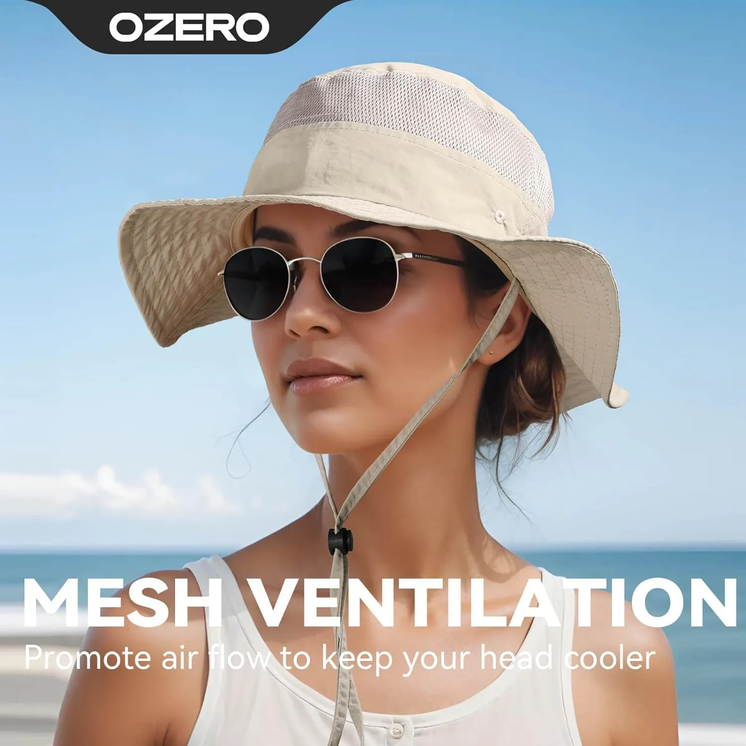 OZERO Boonie Sun Protection Hat: Breathable Wide Brim Hats for Men Women - Lightweight Bucket Hat for Fishing Hiking Safari