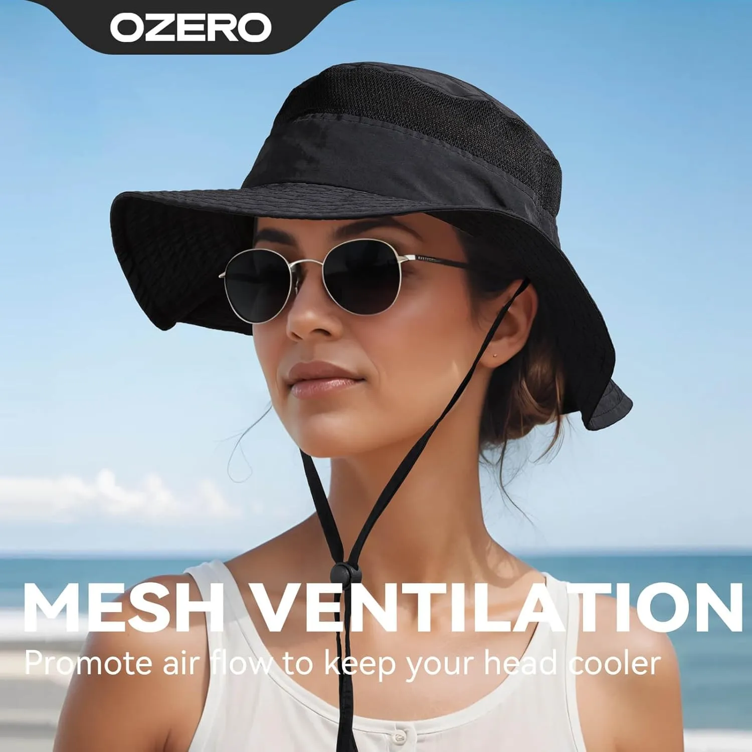 OZERO Boonie Sun Protection Hat: Breathable Wide Brim Hats for Men Women - Lightweight Bucket Hat for Fishing Hiking Safari