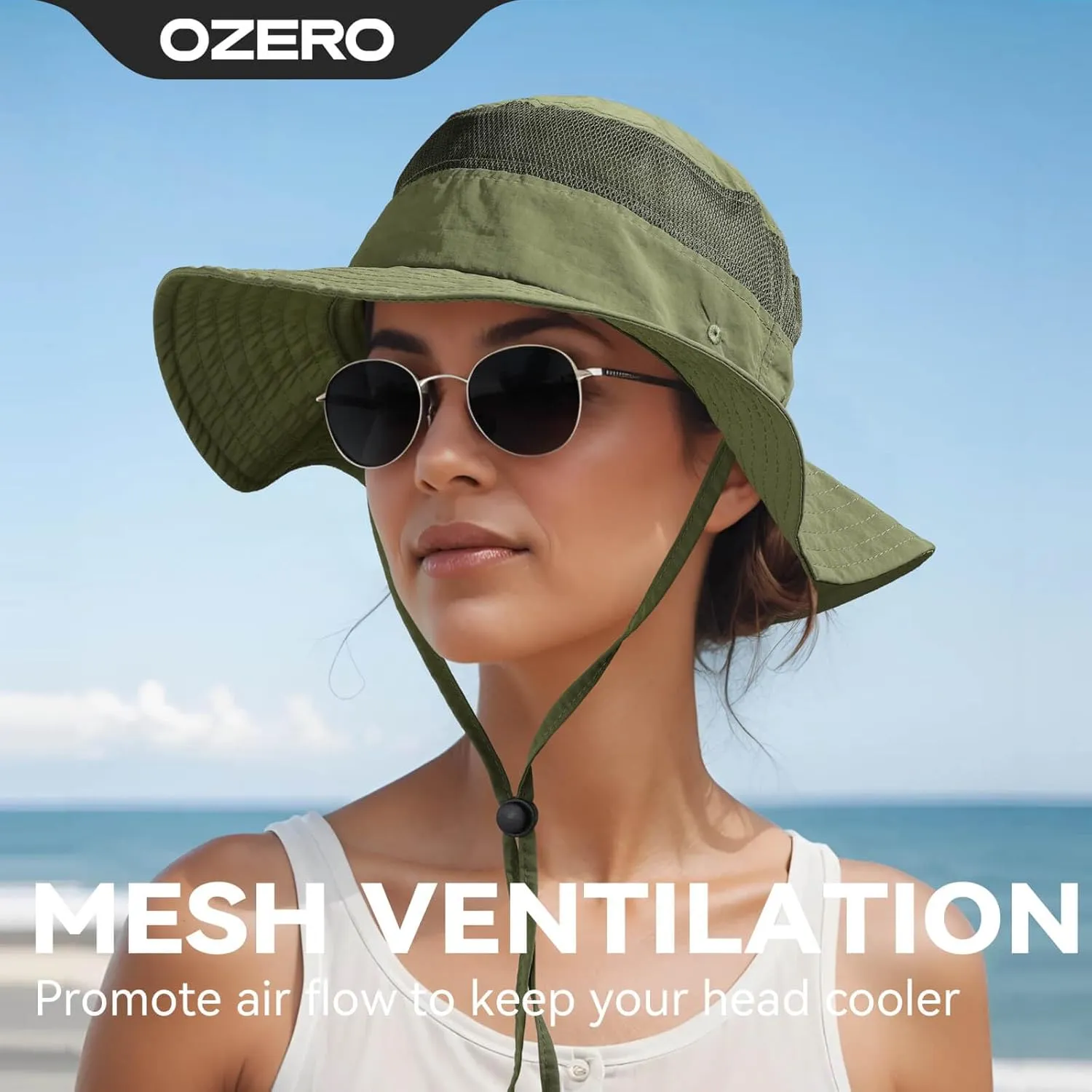 OZERO Boonie Sun Protection Hat: Breathable Wide Brim Hats for Men Women - Lightweight Bucket Hat for Fishing Hiking Safari