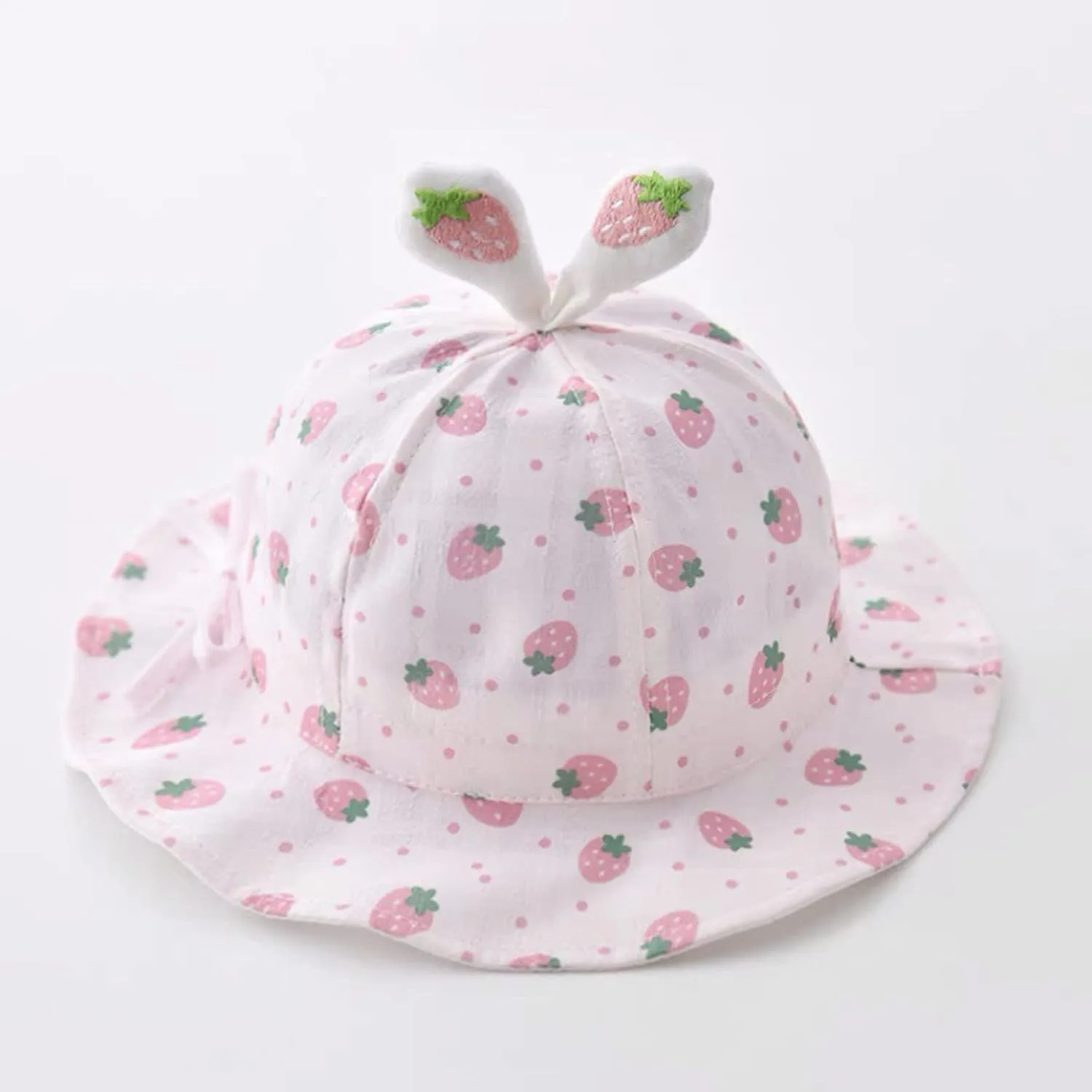 Preemie Girl Hats Infant Hat Summer Sun Hat Girl Breathable Large Brim Hat Fisherman Hat Sunscreen Sun (Pink, One Size)
