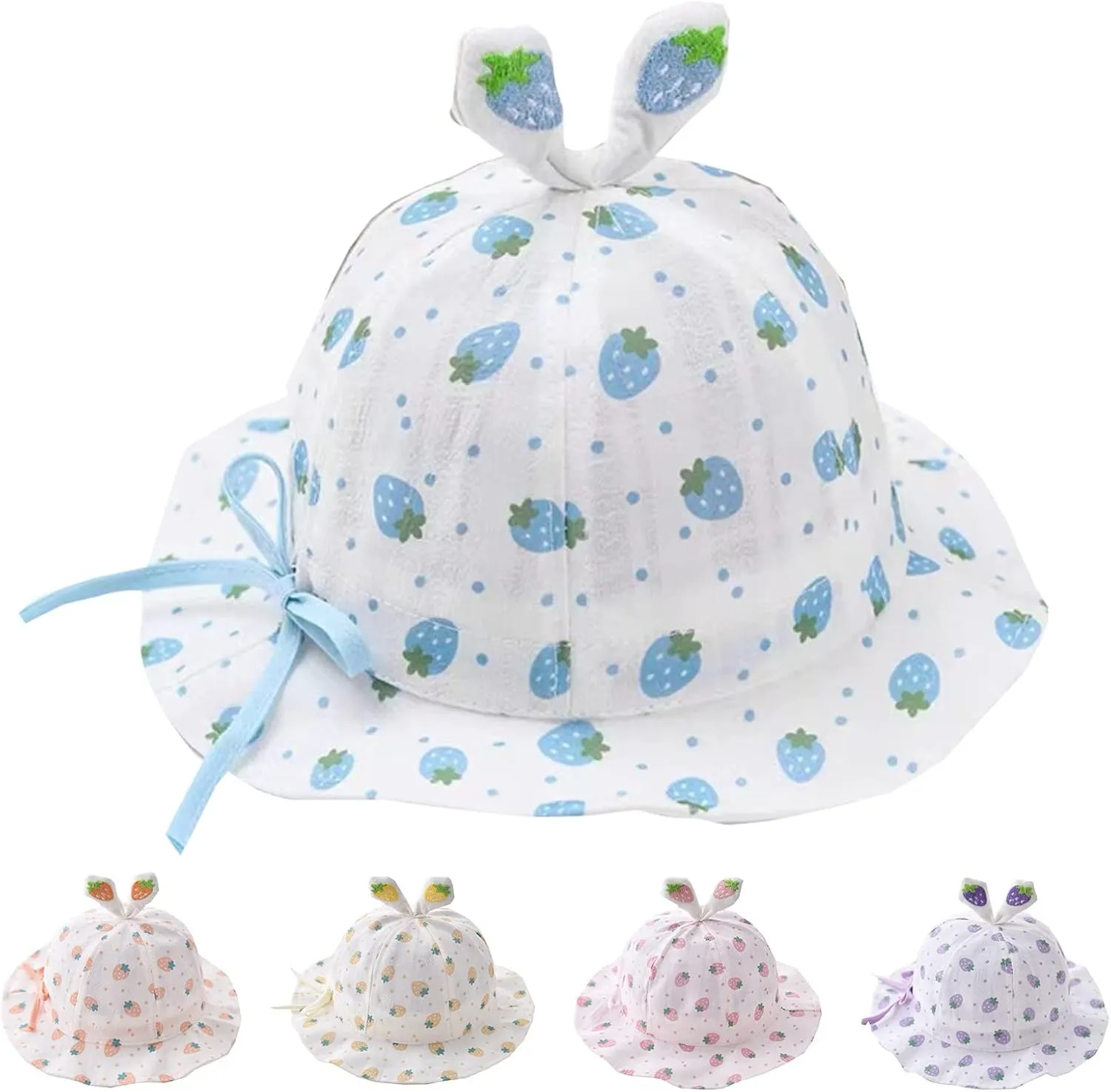 Preemie Girl Hats Infant Hat Summer Sun Hat Girl Breathable Large Brim Hat Fisherman Hat Sunscreen Sun (Pink, One Size)