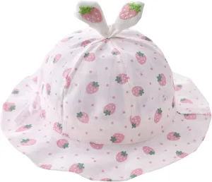 Preemie Girl Hats Infant Hat Summer Sun Hat Girl Breathable Large Brim Hat Fisherman Hat Sunscreen Sun (Pink, One Size)