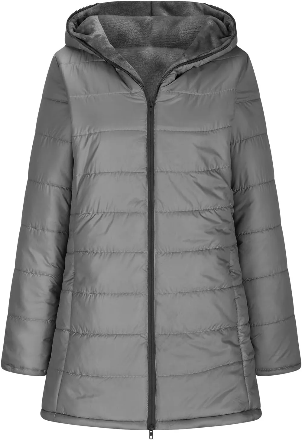 Puffer Jacket Womens Tops Plus Size Zip Up Down Jackets Cotton Sherpa Lined Parka Thermal Going Out Winter Hooded Coats