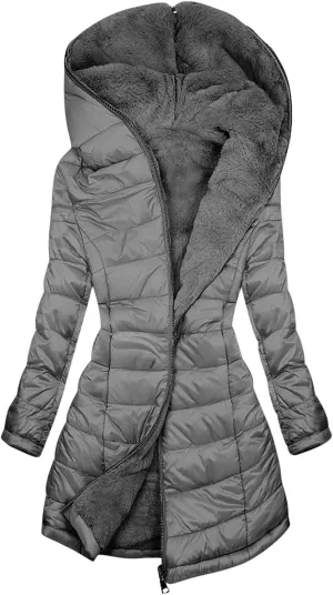 Puffer Jacket Womens Tops Plus Size Zip Up Down Jackets Cotton Sherpa Lined Parka Thermal Going Out Winter Hooded Coats