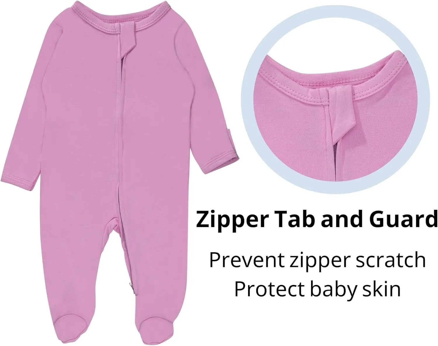 Rayon of Bamboo Baby Footed Pajamas, One Piece Long Sleeve 2 Way Zipper Sleeper for Boy Girls