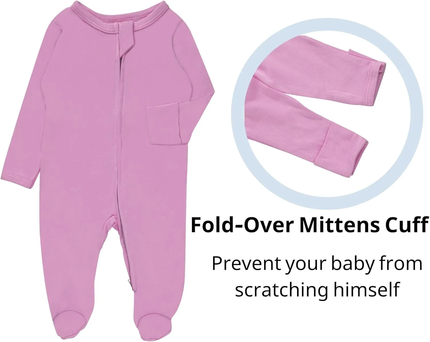 Rayon of Bamboo Baby Footed Pajamas, One Piece Long Sleeve 2 Way Zipper Sleeper for Boy Girls