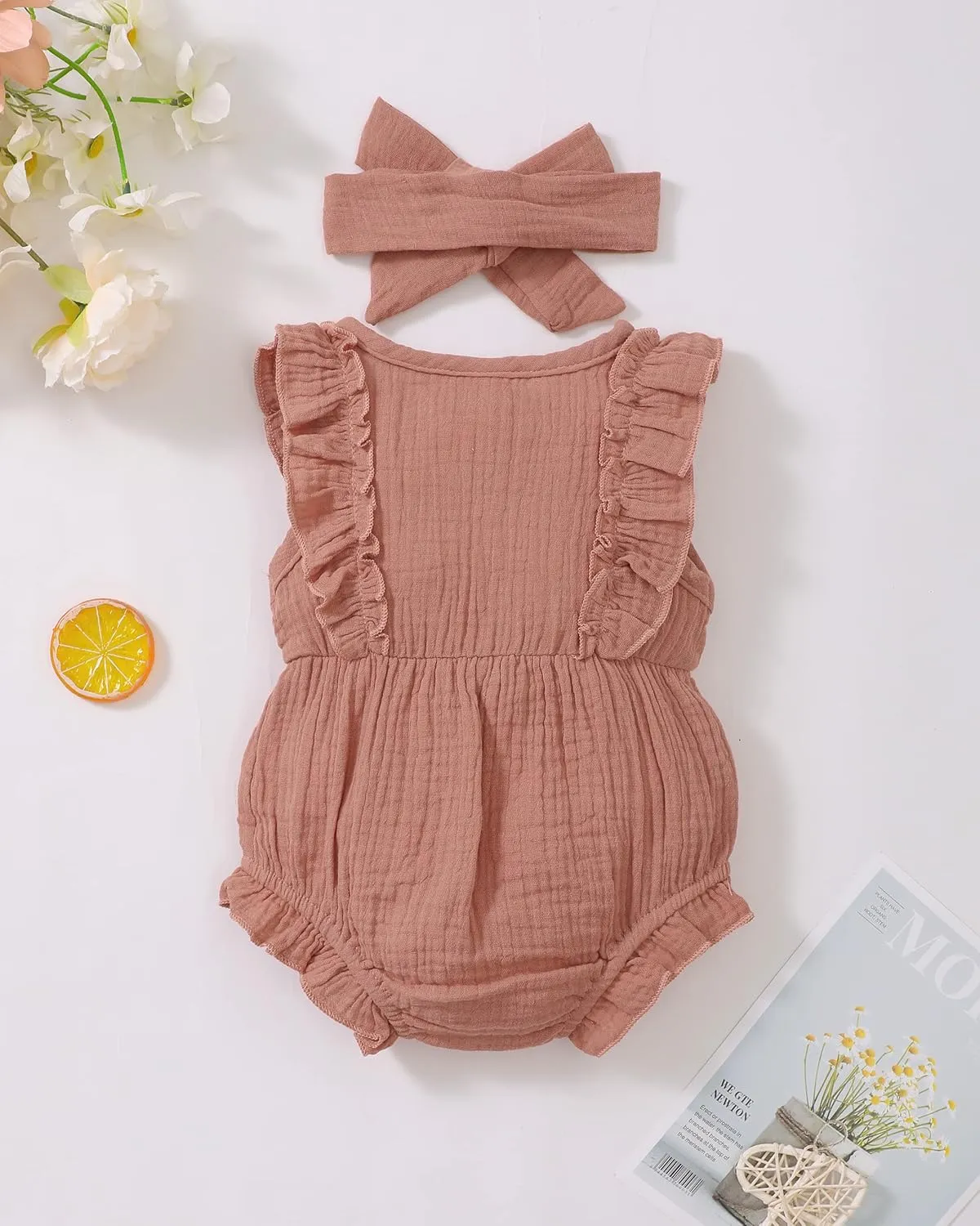 Renotemy Newborn Infant Baby Girl Clothes Rompers Summer Jumpsuits Short Sleeve Romper Infant Baby Clothes Girl