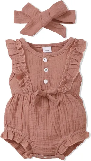 Renotemy Newborn Infant Baby Girl Clothes Rompers Summer Jumpsuits Short Sleeve Romper Infant Baby Clothes Girl