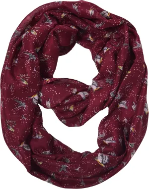 Sheer Bird Print Scarves For Women Infinity Scarf Circle Loops