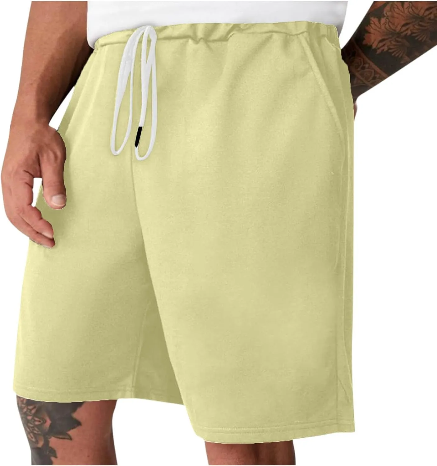 Shorts for Men Beach Cotton Summer Trouser Casual Drawstring Elastic Waist Pant 2025 Baggy Going Out Workout Shorts