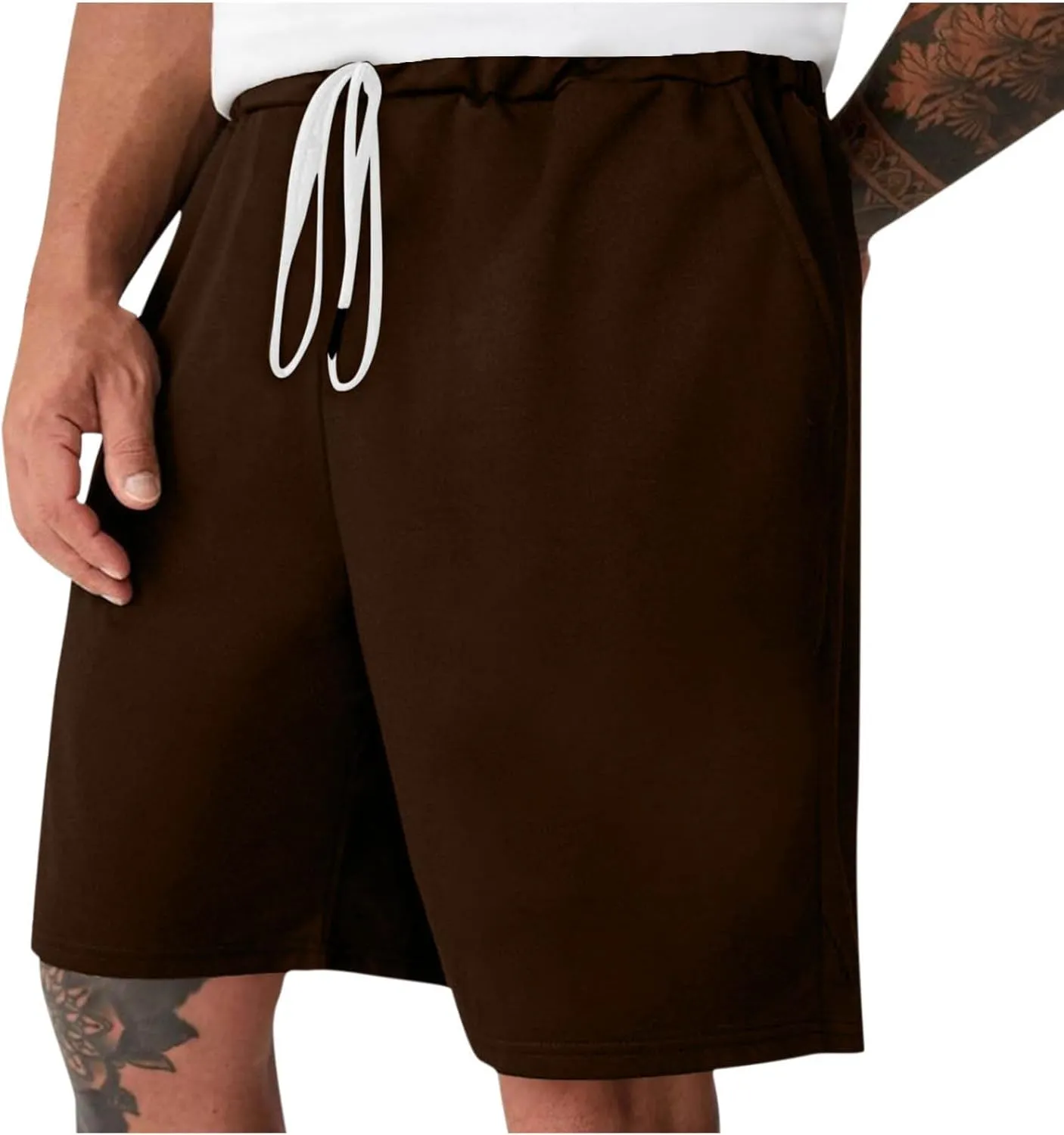 Shorts for Men Beach Cotton Summer Trouser Casual Drawstring Elastic Waist Pant 2025 Baggy Going Out Workout Shorts