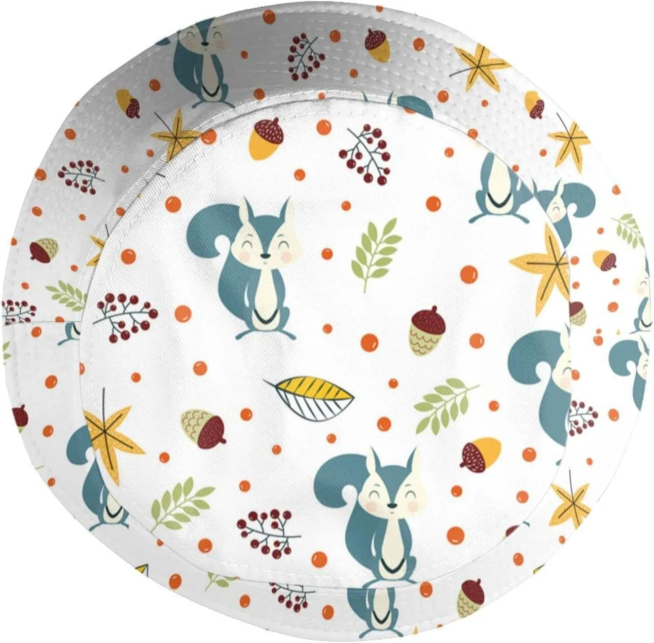Squirrel Bucket Hat Cute Animal Sun Protection Wide Brim Hats Packable Summer Travel Boonie Cap for Men Women