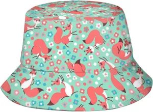 Squirrel Bucket Hat Cute Animal Sun Protection Wide Brim Hats Packable Summer Travel Boonie Cap for Men Women