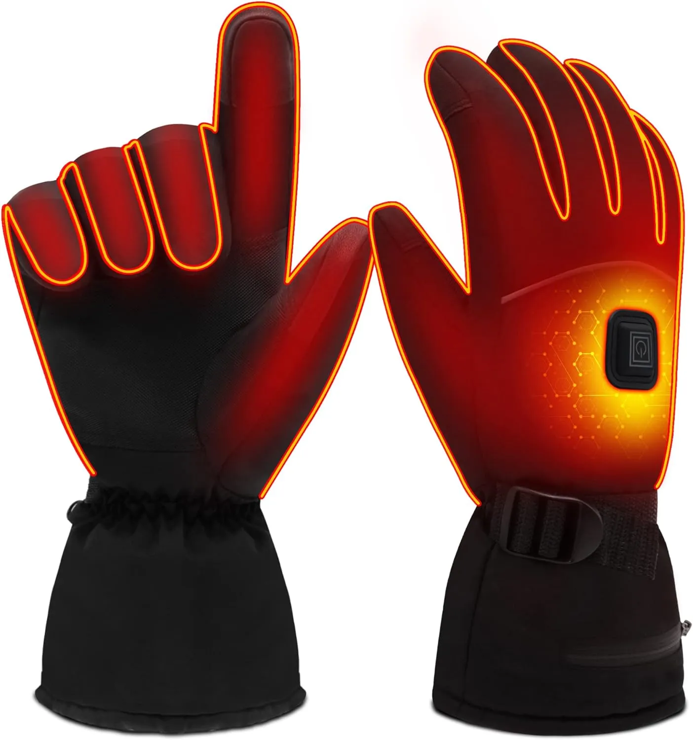 SVPRO Heated Gloves,Electric Battery Heated Gloves Waterproof Winter Hunting Gloves Heated Touchscreen Gloves for Men Women,Rechargeable Camping Hand Warmers Windproof Glove for Skiing Motorcycle