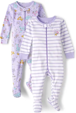 The Children's Place Baby-Girls and Toddler Long Sleeve Zip-Front Snug Fit 100% Cotton 1 or 2 Piece Set