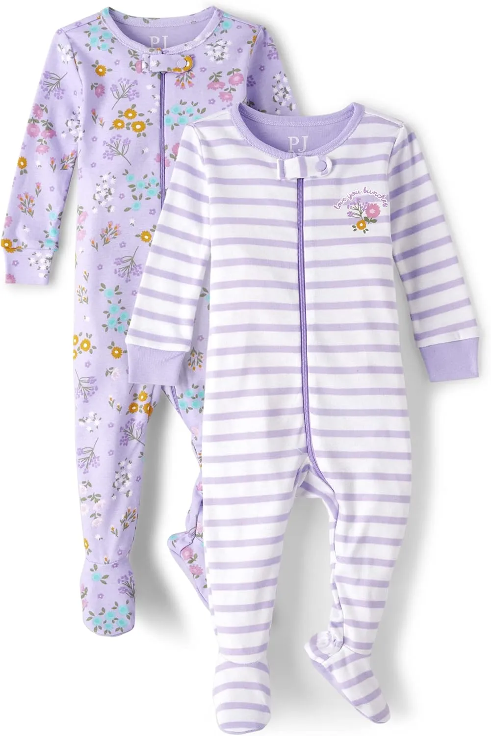 The Children's Place Baby-Girls and Toddler Long Sleeve Zip-Front Snug Fit 100% Cotton 1 or 2 Piece Set