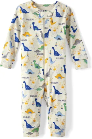 The Children's Place Boys' and Toddler 100% Cotton Long Sleeve Zip Front One Piece Footed Pajamas,Sleep & Play