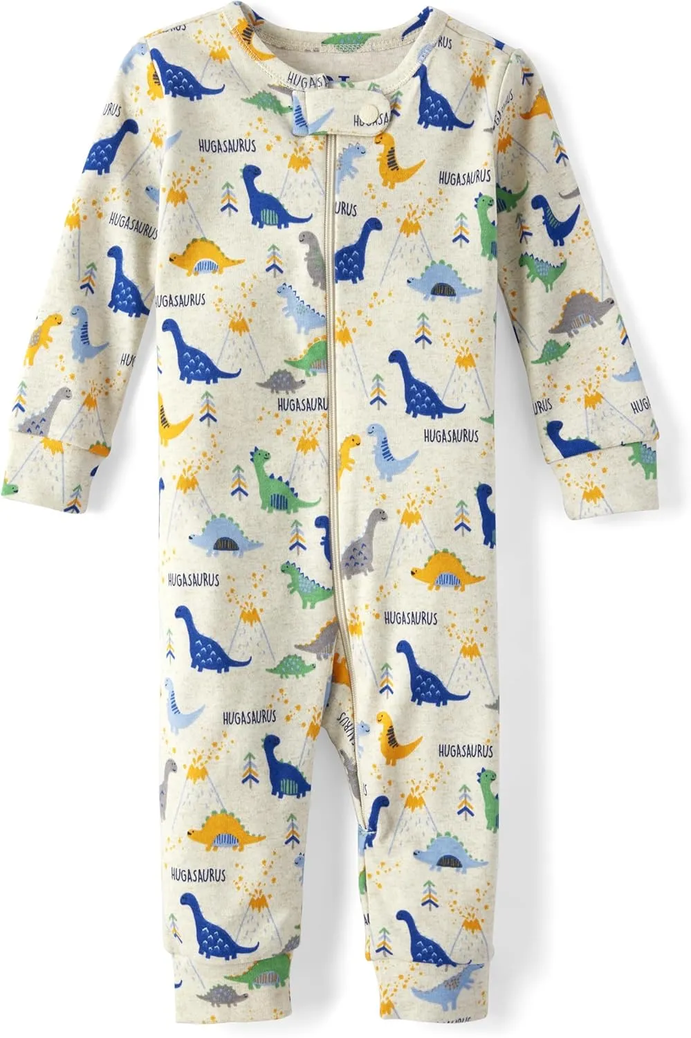 The Children's Place Boys' and Toddler 100% Cotton Long Sleeve Zip Front One Piece Footed Pajamas,Sleep & Play
