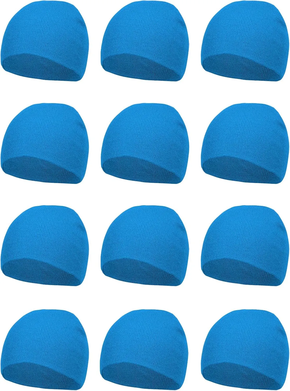 TOP HEADWEAR Dozen Short Skull Cap Cuffless Beanies - 12 Pieces