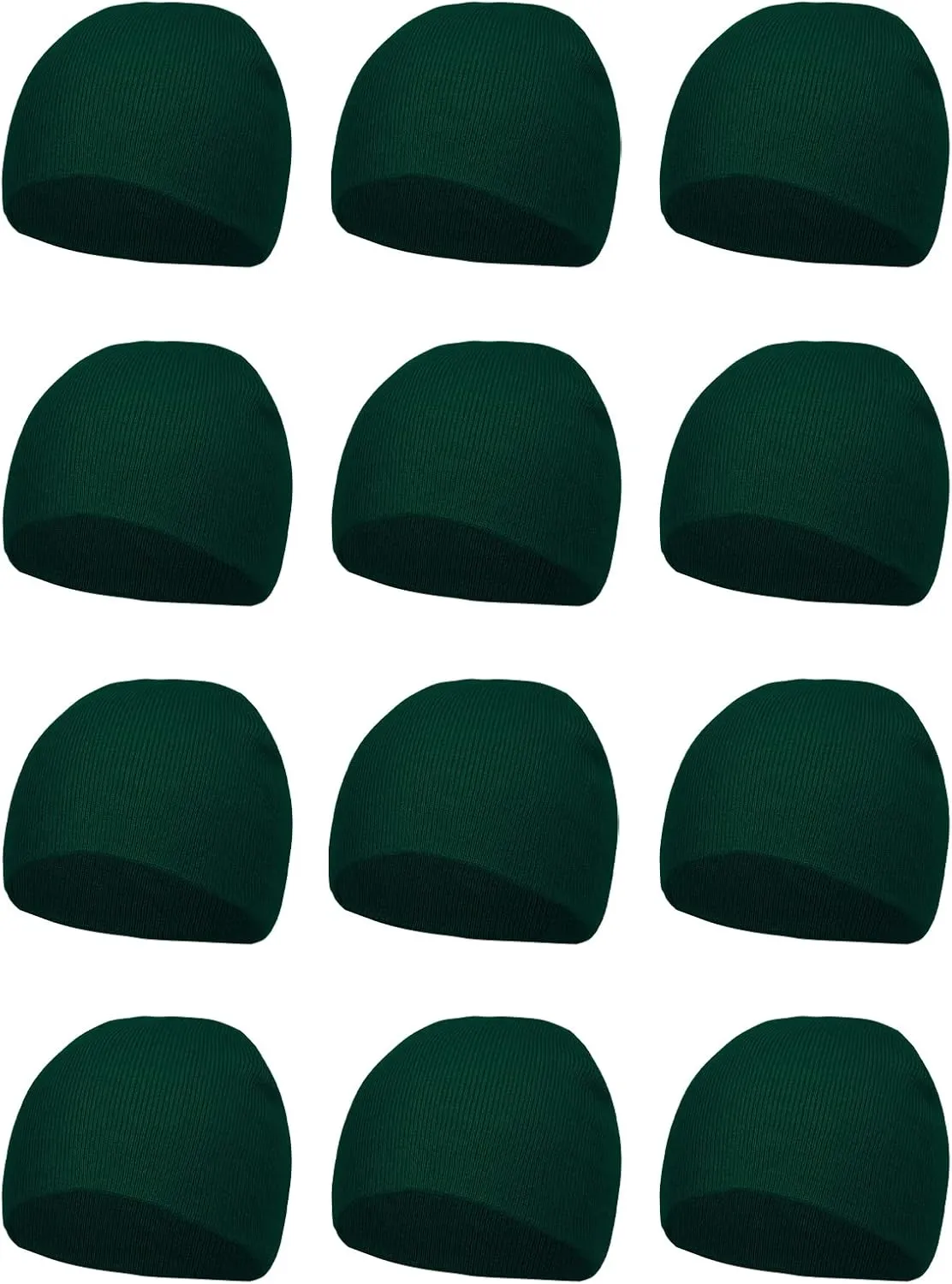 TOP HEADWEAR Dozen Short Skull Cap Cuffless Beanies - 12 Pieces