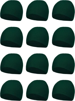 TOP HEADWEAR Dozen Short Skull Cap Cuffless Beanies - 12 Pieces
