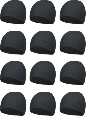 TOP HEADWEAR Dozen Short Skull Cap Cuffless Beanies - 12 Pieces
