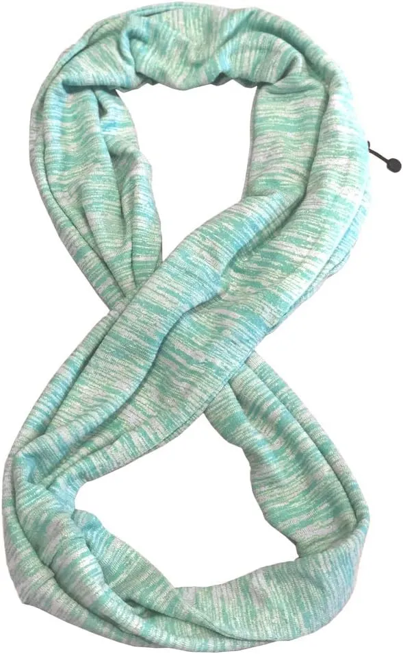 Travel-in-Style Pocket Scarf - Lightweight Heathered Travel Scarves, Infinity Scarves with Zipper Pockets