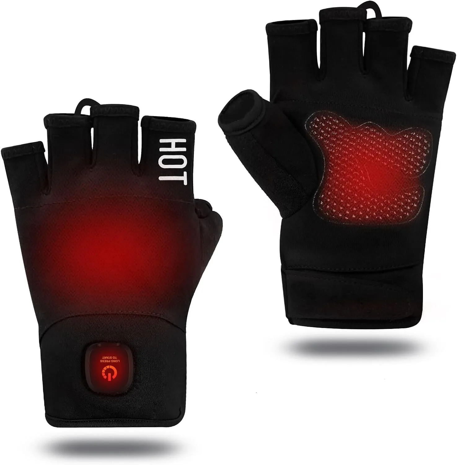 uncn Heated Gloves Fingerless for Women Man Work Touchscreen Gloves for Winter Cold Weather Rechargeable Electric