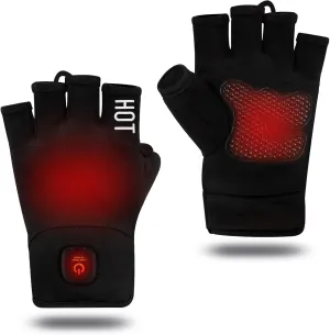 uncn Heated Gloves Fingerless for Women Man Work Touchscreen Gloves for Winter Cold Weather Rechargeable Electric