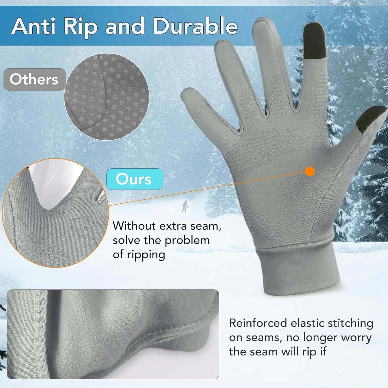 Unigear Lightweight Running Gloves, Touch Screen Anti-Slip Warm Gloves Liners for Cycling Biking Sporting Driving for Men Women