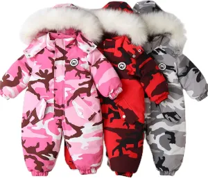 Unisex Baby Clothes Winter Camouflage Coats Cute Newborn Infant Jumpsuit Snowsuit Bodysuits Romper for Cold Winter