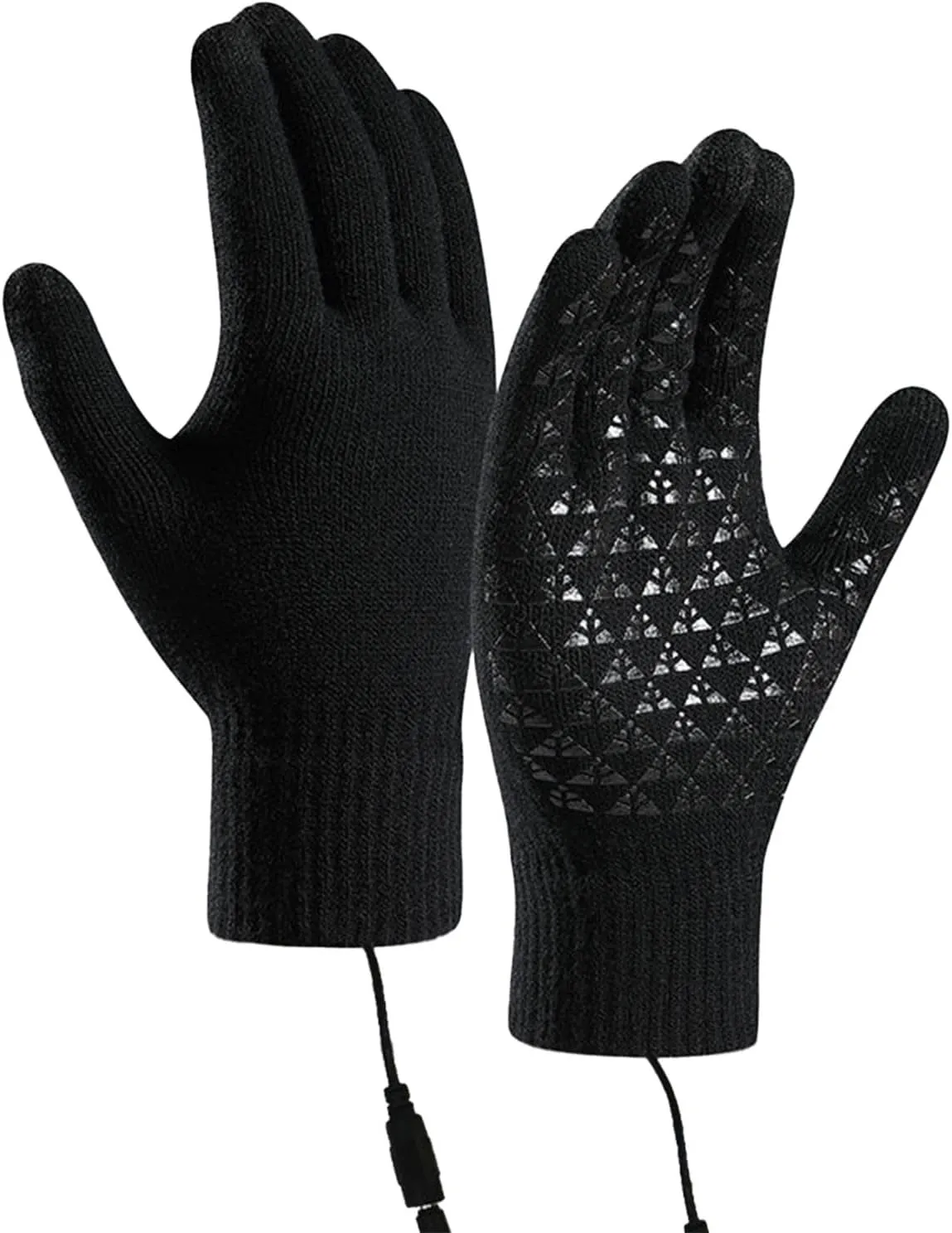 USB Heated Touchscreen Gloves Winter Warm Women's Skiing Gloves Black A