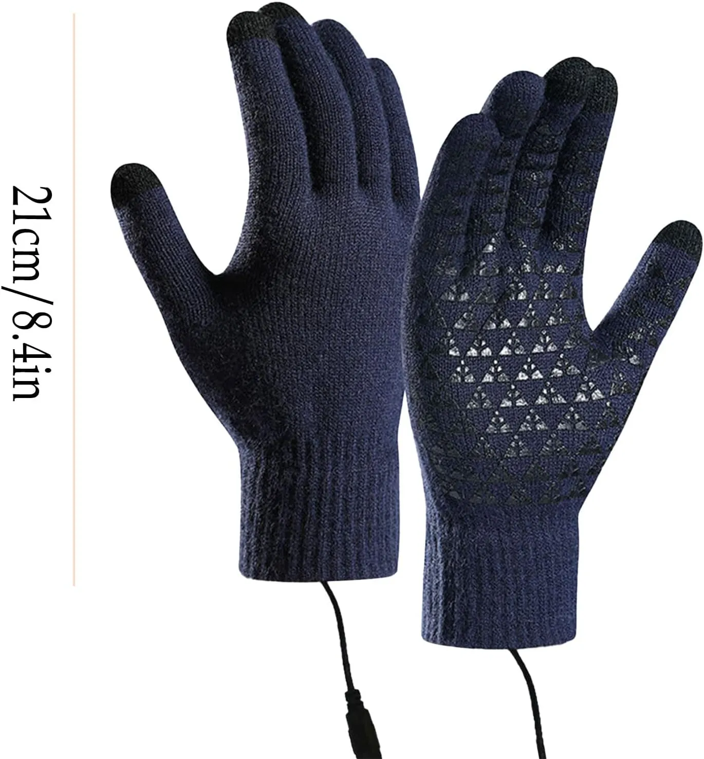 VESNIBA USB Heated Gloves Winter Warm Heated Gloves Winter Touchscreen Gloves Adjustable Mittens for Women Cold Weather (Black, A)