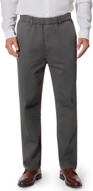 voeeron Mens Elastic Waist Pants Relaxed Fit Casual Pant for Seniors Stretch Fabric