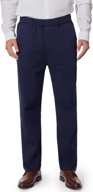 voeeron Mens Elastic Waist Pants Relaxed Fit Casual Pant for Seniors Stretch Fabric