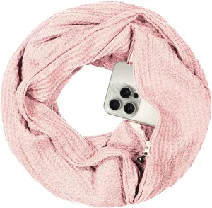 Warmin-Up Infinity Scarf for Women - Travel Scarf with Hidden Pocket - Women Infinity Scarves for All Seasons