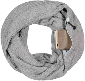 Warmin-Up Infinity Scarf for Women - Travel Scarf with Hidden Pocket - Women Infinity Scarves for All Seasons