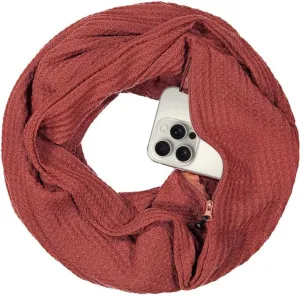 Warmin-Up Infinity Scarf for Women - Travel Scarf with Hidden Pocket - Women Infinity Scarves for All Seasons