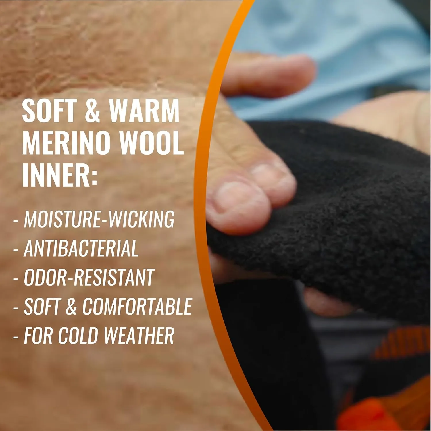 Waterproof Merino Wool Touchscreen Gloves,3-Layer Inusulated Thermal Winter Gloves,Windproof for Hiking Skiing Unisex