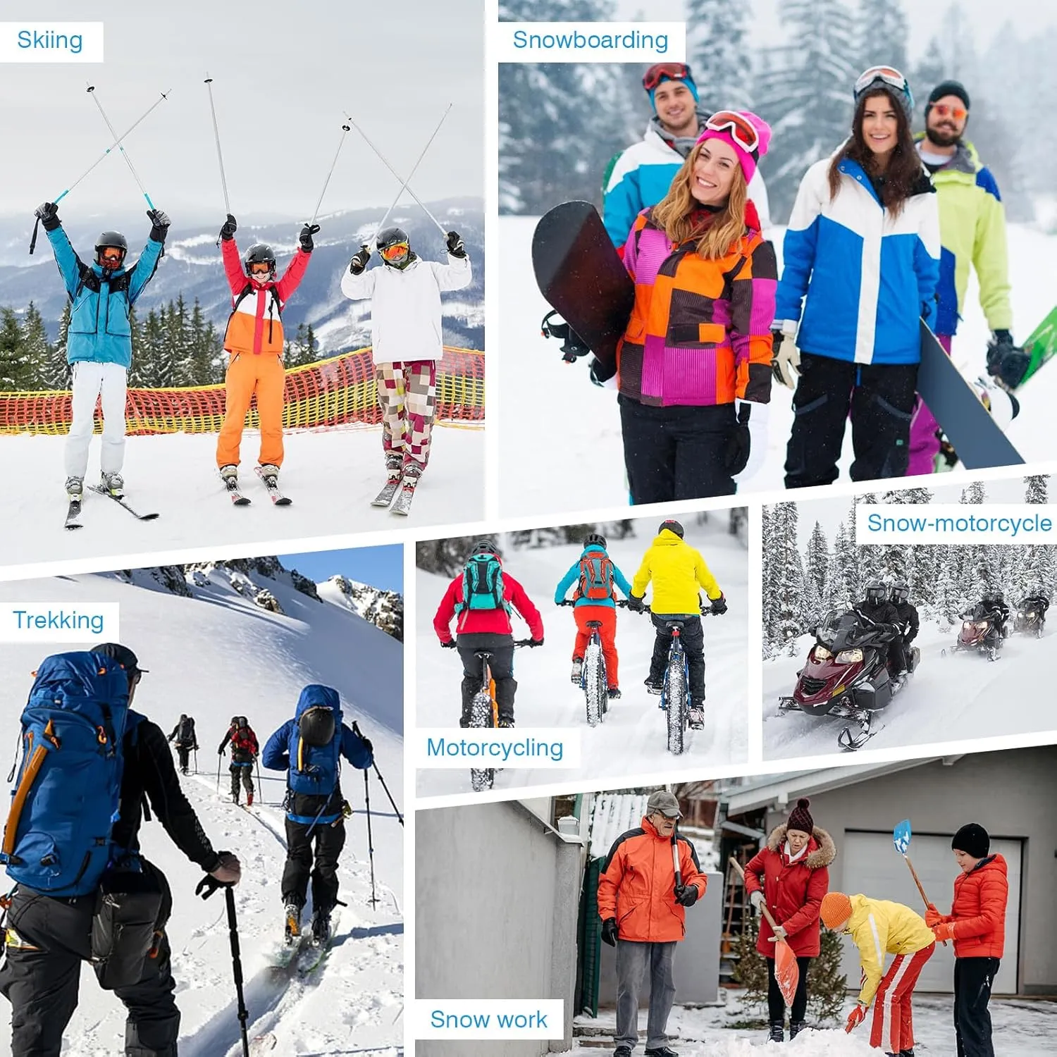 Waterproof Winter Gloves for Men and Women - Windproof Snow Ski Gloves, Breathable Warm Thermal 5-Finger Touchscreen for Driving, Workout, Running, Hiking, Cycling, Snowboarding