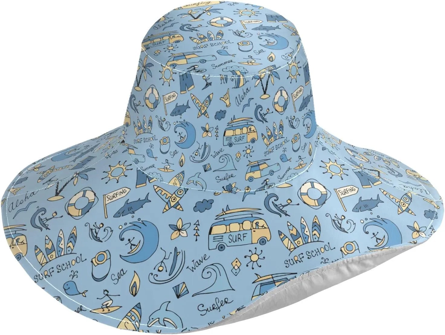 Wide Brim Hats Surfing Sun Hat Packable Visors for Women Floppy Beach Hat for UV Protection