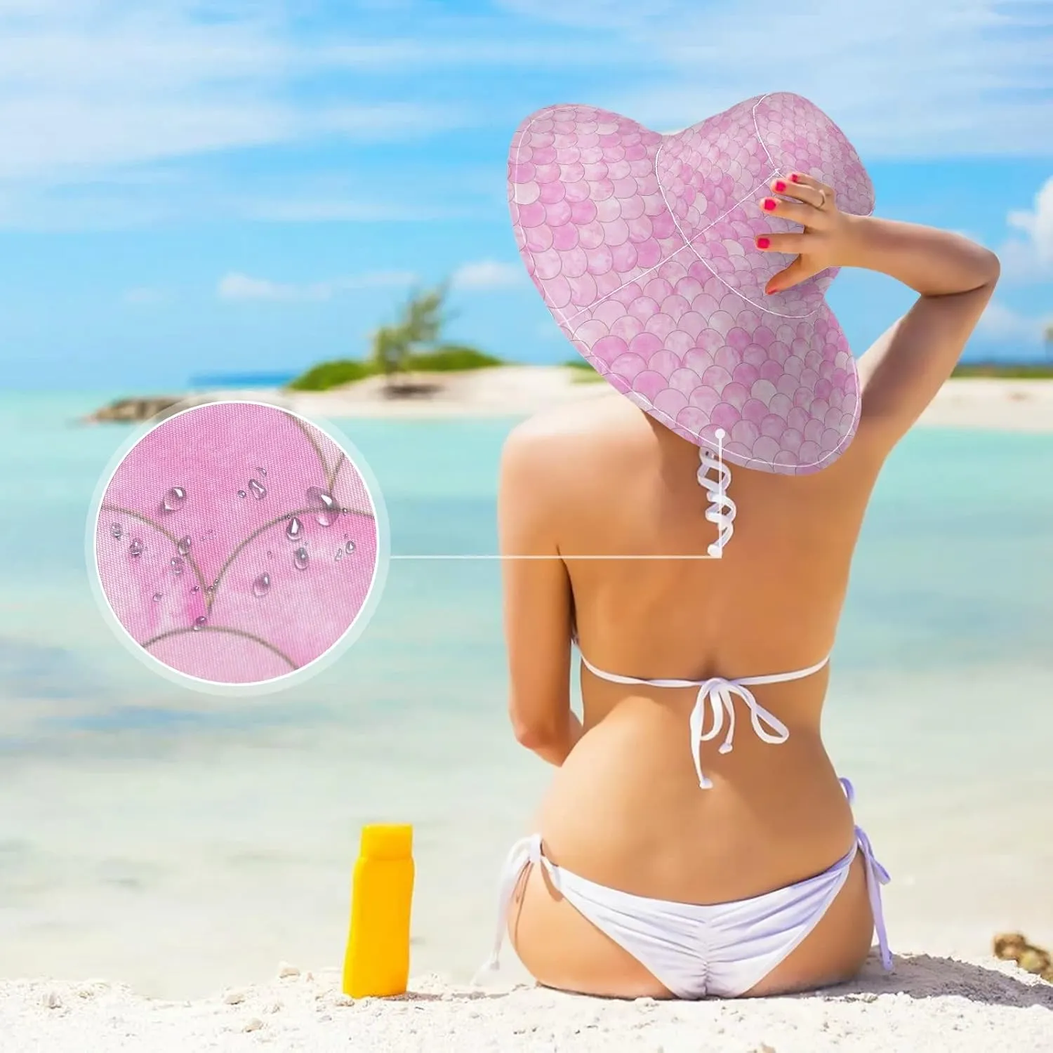 Wide Brim Hats Surfing Sun Hat Packable Visors for Women Floppy Beach Hat for UV Protection