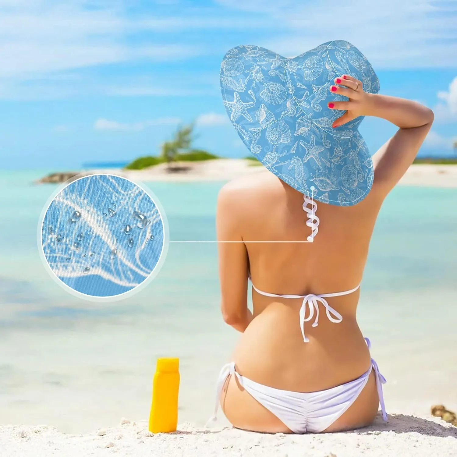 Wide Brim Hats Surfing Sun Hat Packable Visors for Women Floppy Beach Hat for UV Protection