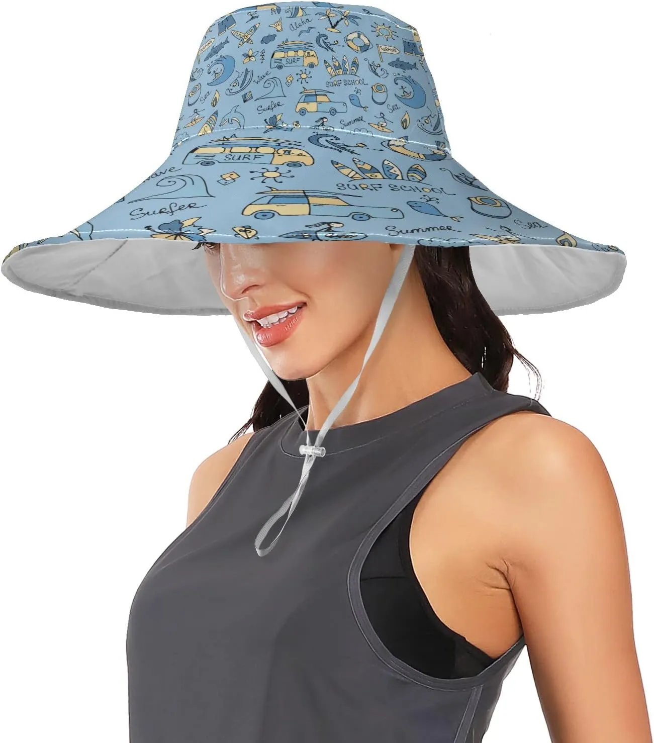 Wide Brim Hats Surfing Sun Hat Packable Visors for Women Floppy Beach Hat for UV Protection