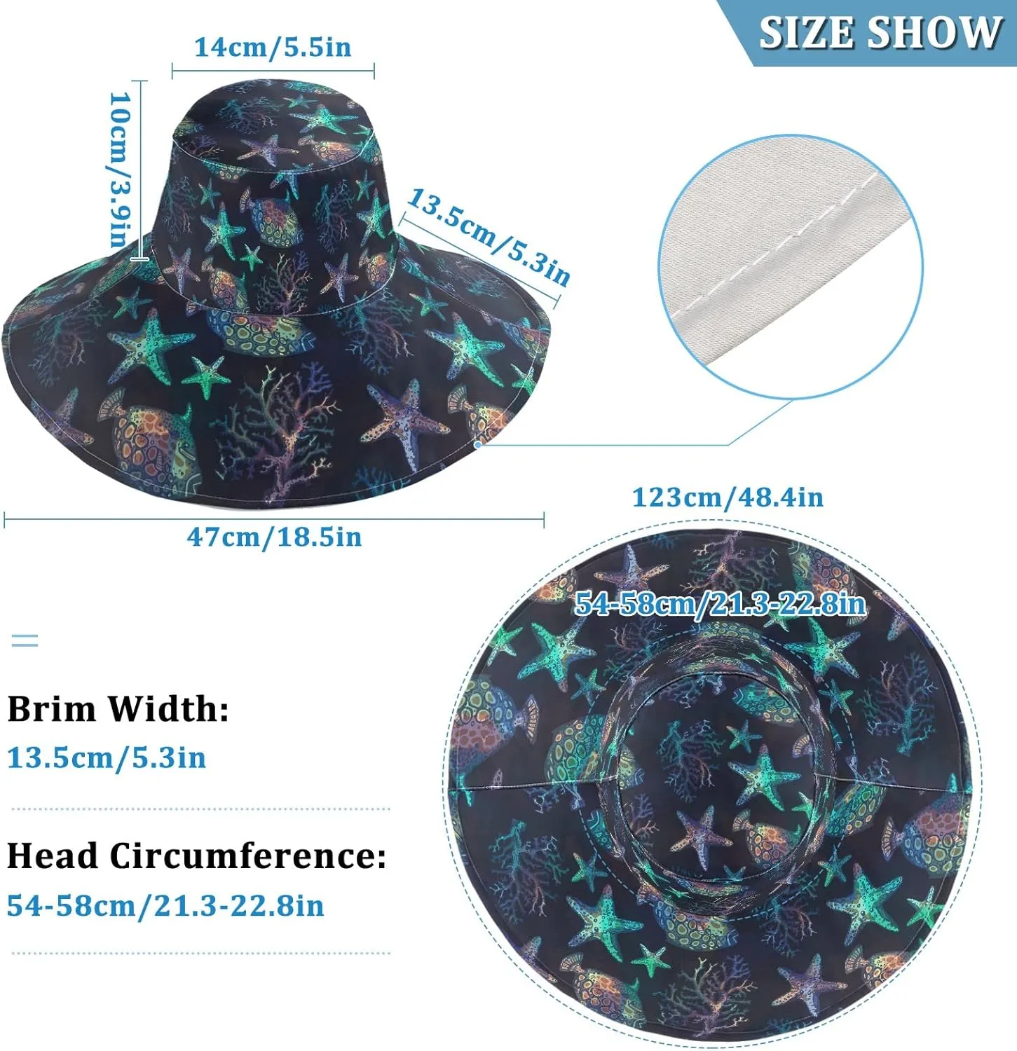 Wide Brim Hats Surfing Sun Hat Packable Visors for Women Floppy Beach Hat for UV Protection