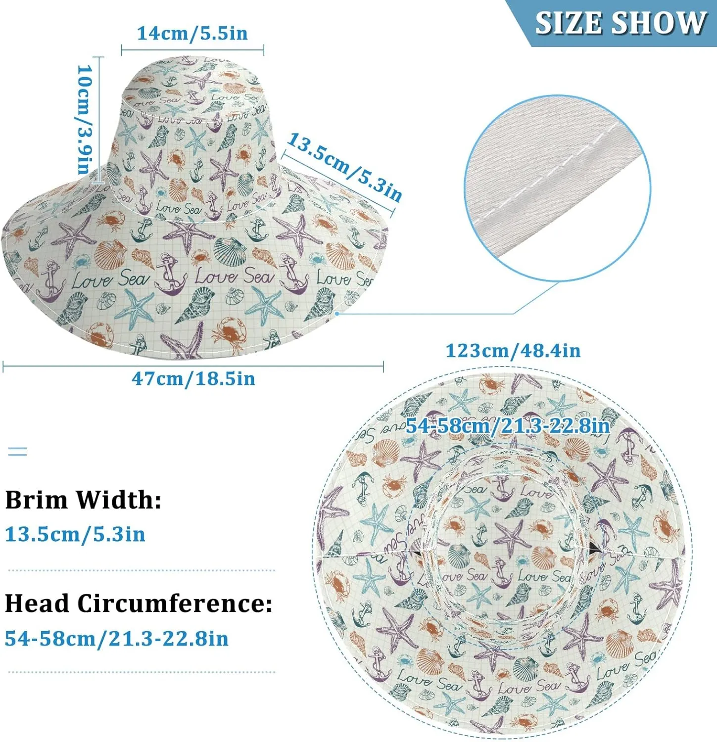 Wide Brim Hats Surfing Sun Hat Packable Visors for Women Floppy Beach Hat for UV Protection
