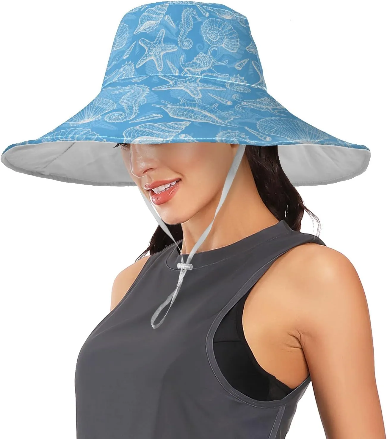 Wide Brim Hats Surfing Sun Hat Packable Visors for Women Floppy Beach Hat for UV Protection